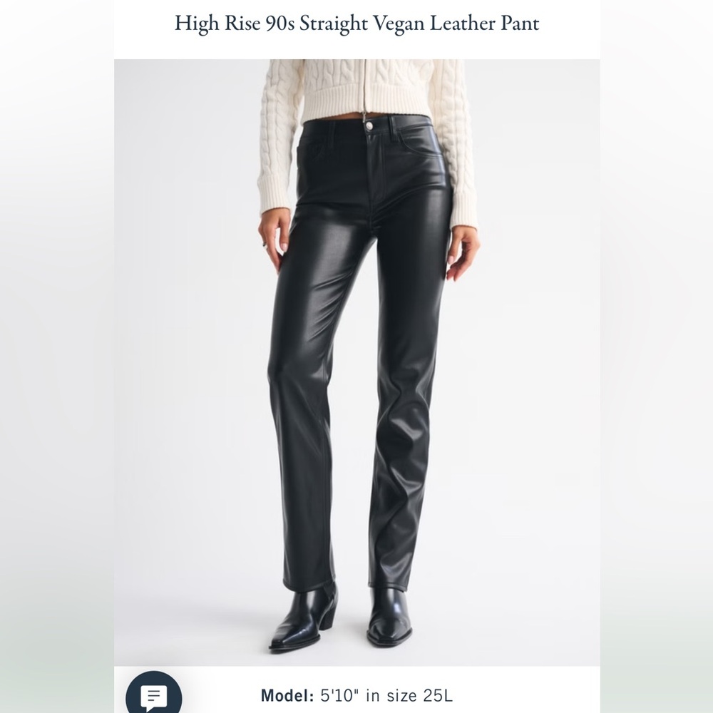 Abercrombie & Fitch High-Rise 90s Straight Vegan Leather Pants